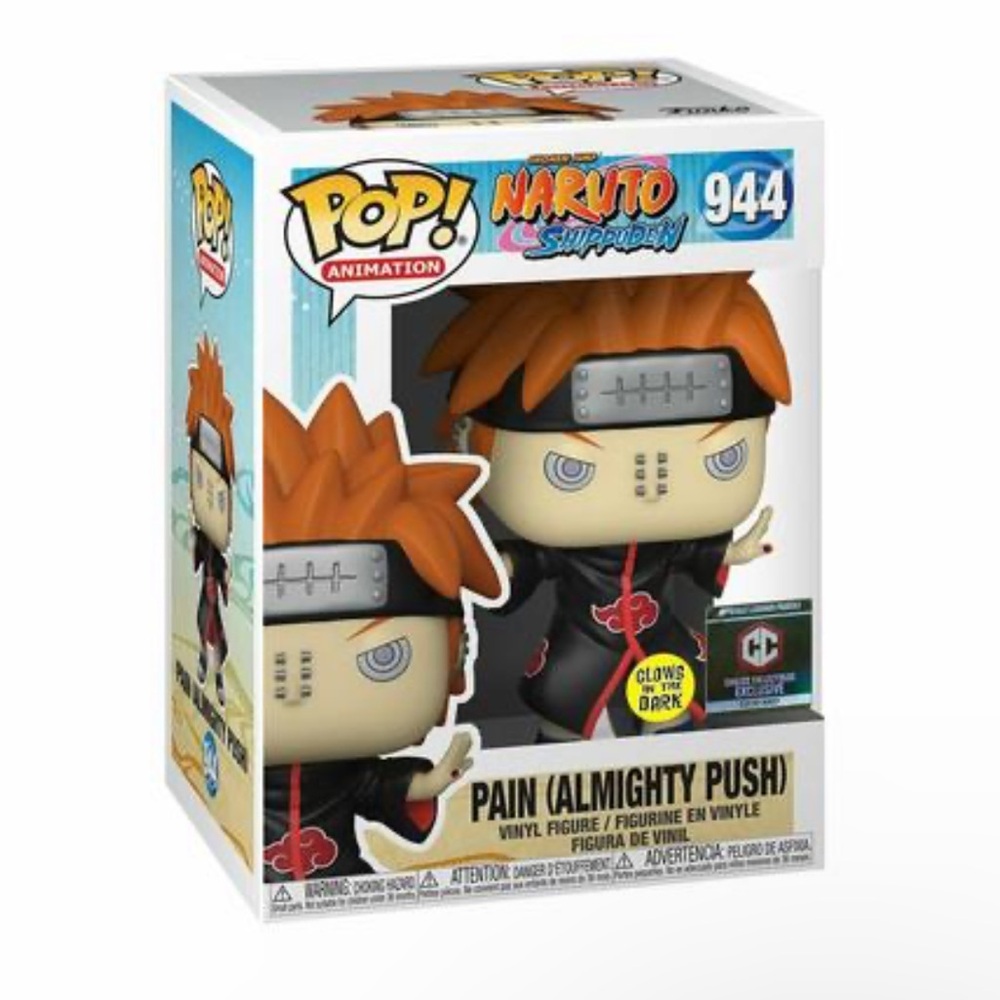 Funko Pop Naruto Pain Almighty Push #944 CHALICE EXCLUSIVE GLOW W/ POP PROTECTOR